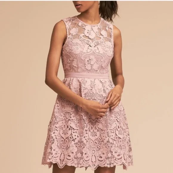 Anthropologie BHLDN pink lace dress Anthropologie BHLDN pink lace dress